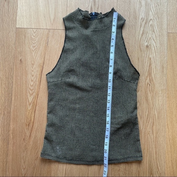 NWT ZARA KHAKI High Collar  tank Top - Small - Picture 7 of 12